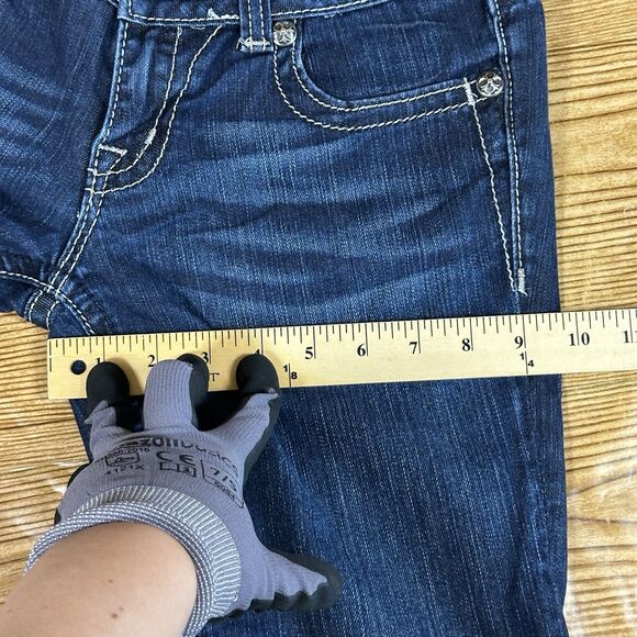 Miss Me Jeans Women’s 27 Blue Skinny JP46565 Sequence Embroidered Flap Pockets - Picture 9 of 16